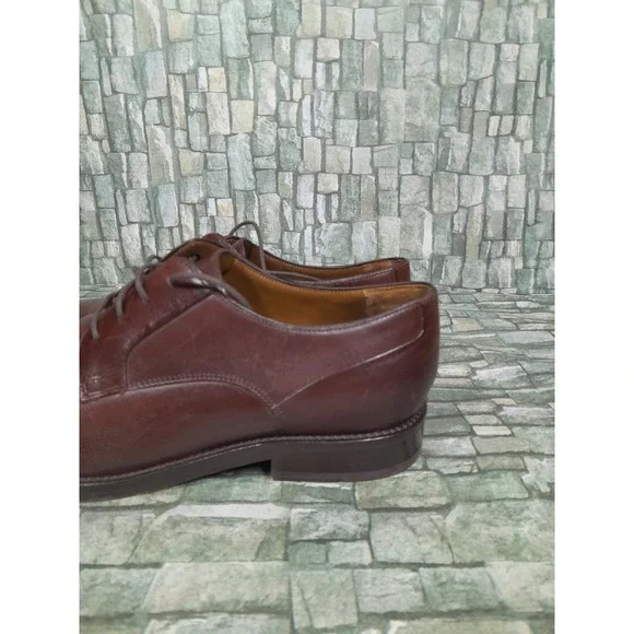 JOHNSTON MURPHY EDGERTON PLAIN TOE MENsz 10 M MAHOGANY LEATHER Oxford Derby - Picture 10 of 12
